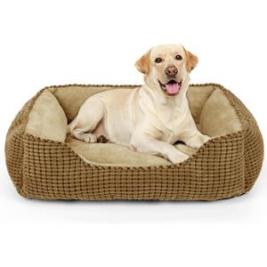 MIXJOY X-Large Dog Bed for Large Dogs - Rectangle, Washable, Orthopedic, Soft Calming Sleeping Puppy Bed - Durable Pet Cuddler with Anti-Slip Bottom - XL (35"x25"x9")