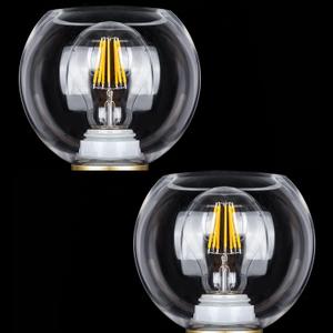 Clear Globe Glass Shade Replacement 2 Packs, Glass Ball Lamp Shade for Chandelier/Pendant Light/Ceiling Light, Size4.2cm(1.7inch) of socket base; 13cm(5.12inch) of globe width