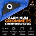 Better Blue Poly Tarp 6' x 8' - Multipurpose Protective Cover - Lightweight, Durable, Waterproof, Weather Proof - 5 Mil Thick Polyethylene - by Xpose Safety