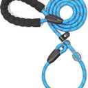 iYoShop Durable Slip Lead Dog Leash with Padded Handle and Highly Reflective Threads, No Pull Dog Training Leash, (1/2" x 6 FT, Blue)