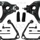 Front End Suspension Kit Replacement 12PCS Fits for 1999-2006 Chevrolet Silverado 1500 RWD, for 1999-2006 GMC Sierra 1500 RWD, 4 Control Arms w/Ball Joints 2 Sway Bars 4 Tie Rods 2 Boots