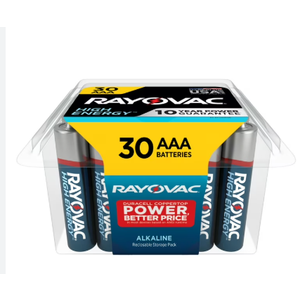 Rayovac High Energy AAA Batteries, 30 Pack, Long-lasting alkaline