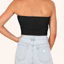 ANRABESS Tube Top for Women Summer Strapless Bandeau Knit Twist Knot Corset Crop Basic Tank Tops 2026 Vacation Beach Clothes (Black, XS)