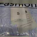 Striped Button Down Shirts for Women Cotton Dress Shirts Long Sleeve Collared Blouses Work Business Casual Tops S