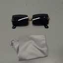 PORADAY Rectangle Sunglasses for Women Men Vintage Rimless Square Sun Glasses Candy Color (A1 Black)