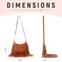 Oweisong Leather Fringe Purse for Women Trendy Western Tassel Crossbody Bag Vintage Hobo Black Shoulder Messenger Bag