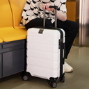 KROSER Hardside Expandable Carry On Luggage with Spinner Wheels & Built-in TSA Lock, Durable Suitcase Rolling Luggage with USB Port, Carry-On 20-Inch, White