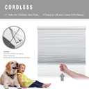 Changshade Cordless Cellular Shades, Blackout Room Darkening Black Out Honeycomb Blinds for Indoor Windows Bedroom, Pull Down Pleated Accordion Blind Easy Install, Shade Size 48" Wx64 H, White