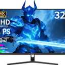 ZZA 32" Monitor | 4K UHD 3840x2160, IPS Panel, 60Hz, Adaptive Sync, 100% sRGB, Back Breathing Light,Blue Light Filter, VESA Mountable 75x75mm