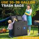 DWVO 66 Gallon Double-Bin Outdoor Trash Can, Waterproof Resin Garbage Can with Tiered Lid and Drip Tray for Patio, Kitchen, Deck, and Backyard - Black