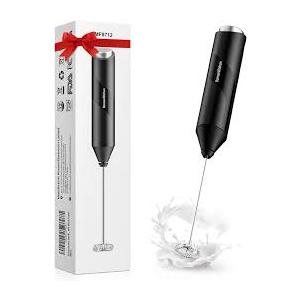 Bonsenkitchen Milk Frother Handheld, Electric Milk Foam Maker with Stainless Steel Whisk, Hand Drink Mixer for Coffee, Lattes, Cappuccino, Matcha, Battery Operated, Electric Stirrer Coffee Mixer Wand