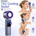 Portable Handheld Fan with Ice Cooling, Rechargeable Turbo Fan 20000RPM, 199-Speed Personal Fan, Foldable Pocket Fan with 4000mAh Battery, Hangable Fan for Travel, Camping, Outdoor