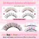 Soft Magnetic Eyelashes Natural Look Wispy Magentic Lashes Reusable Magnetic Eyelashes with Applicator No Glue Needed Press on Brown Magnetic Lashes Quick to Wear by JIMIRE