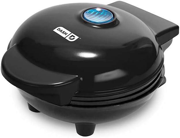 DASH Mini Maker Electric Round Griddle for Individual Pancakes, Cookies, Eggs & other on the go Breakfast, Lunch & Snacks with Indicator Light + Included Recipe Book - Black