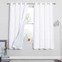 RYB HOME 100% White Blackout Curtains, Anti Dust Small Particle Mountain Fires Smog Filter Drapes Noise Reducing Energy Effieient Window Dressing for Furance Nursery Bedroom, W52 x L63 inch, 2 Panels