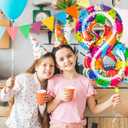 2Pack Rainbow Number 8 Balloon, 40 Inch Large Colorful Foil Number Balloons Eight Balloons for 8th Birthday, Huge Mylar Numbers 8 Year Old Birthday Party Supplies Balloons
