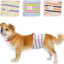 Male Dog Diapers, TONY HOBY Washable Male Dog Belly Band, Reusable Male Dog Wrap (3 Pack, Colorful, Small)