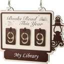 Books Read This Year Counter Sign, Book Shelf Decor, Book Lover Gifts for Women, Wooden Reading Tracker, library Decor for Home, Gift for Readers, Teachers, Librarians (Burlywood 1)