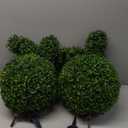 31.5'' Artificial Bunny-Shaped Topiary Tree with Boxwood Ball Tree Decoration, Faux Rabbit Potted Plant for Indoor and Outdoor Easter Holiday Garden Porch Decor (32inch)