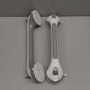 LEVERLOC 2 Pack Shower Grab Bars for Bathtubs and Showers, Easy to Install Suction Shower Handles for Bathroom Removable Handrails for Seniors Elderly Heavy Duty Safety Grip Waterproof Drill Free Gray (16.8 2 Set)