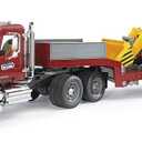Bruder Toys 02813 Mack Granite Flatbed Truck with JCB Loader Backhoe, 36.8 x 7.3 x 10.4 inches