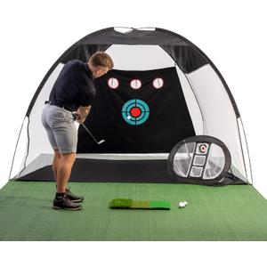 Golf Hitting Net,Chipping Net,Tri-Turf Mat,Golf Hitting Aid,10x7FT Practice Net for Backyard Driving,Chipping Training,Target Mat Balls for Indoor Outdoor use,Gifts for Men Dad Him Golfer