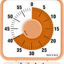 Secura 7.5 Inch Visual Timer, 60 Minute Oversize Countdown Visual Timer for Kids and Adults, Durable Mechanical Time Management Tool (Orange)