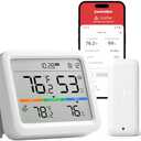 SwitchBot Meter Pro, Digital Hygrometer & Thermometer - Wireless Indoor Temperature & Humidity Monitor with Bluetooth App Control, Real-Time Alerts (1, Meter Pro+Outdoor Meter)