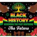 Black History Month Banner Backdrop 7x5FT Black History Honoring The Past Inspiring The Future Background African American Festival Inspirational Party Decorations Supplies