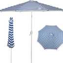 Aoodor 9 Ft Patio Market Umbrella, Outdoor Table UV Protection Umbrella with 8 Sturdy Steel Ribs, Push Button Tilt and Crank for Garden, Deck, Backyard, Poolside