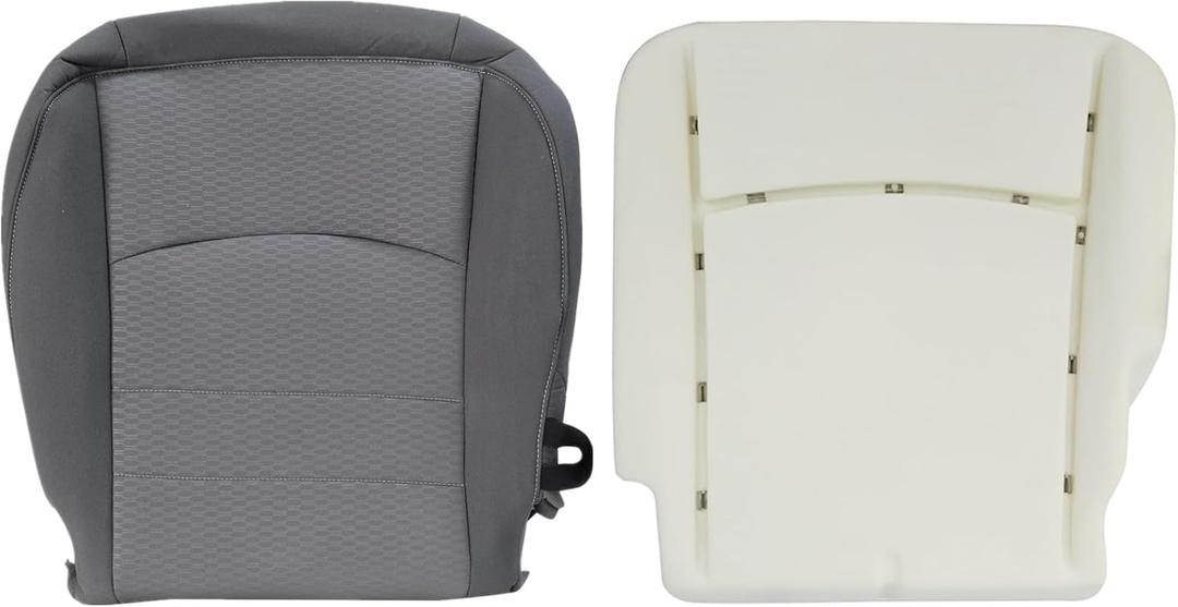 FZJDSD Gray Driver Side Bottom Cloth Seat Cover & Seat Foam Cushion Compatible with Dodge Ram 1500 2500 3500 4500 5500 2013 2014 2015 2016 2017 2018
