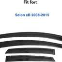 IG Window Visors Fit for 2008-2015 Scion xB, Out-Channel Rain Guards Vent Wind Deflectors 4PC, Car Accessories for 08-15 Scion xB