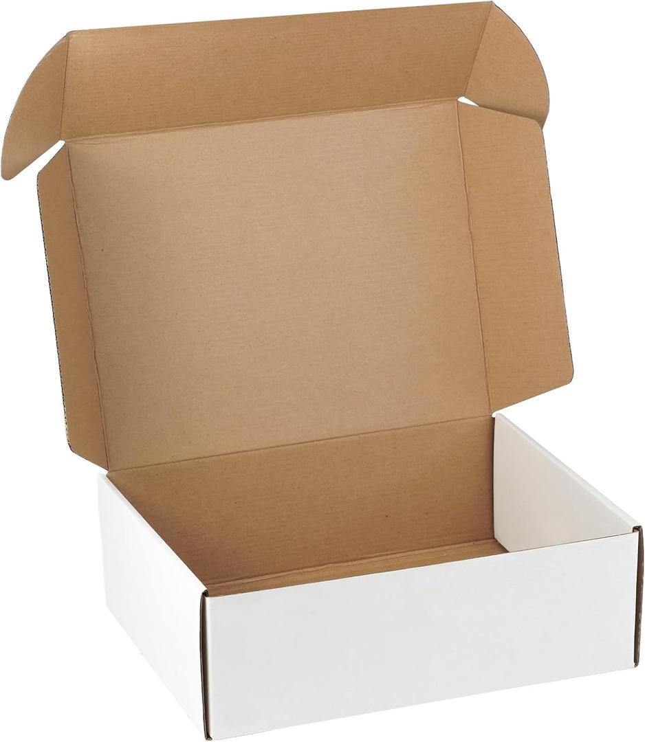 10 Pack 12"x9"x4" inch Shipping Boxes White Corrugated Cardboard Box for Small Business, Mailer, Shipping, and Packing