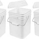 White Pails and Lids - Heavy Duty Buckets for Storage - Economical, Durable and Easy to Use (4Gallon 3Pack)