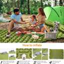 Double Sleeping Pad, Ultralight 4" Extra-Thick Self Inflating Sleeping Mat for 2 Person with Pillow Built-in Foot Pump Portable Camping Mat for Backpacking, Hiking, Traveling, Tent, Camping