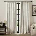 IVAPUPU Natural Linen Blend Pinch Pleated Blackout Curtains for Bedroom - 2 Panels 100% Black Out Curtains 108 Inch Long for Living Room Darkening Thermal Window Curtain Drapes with 16pc Hooks