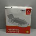 QPAU Snow Sled with Premium Canvas Cover, 2 Person Inflatable Heavy Duty Snow Tube with Reinforced Handles, Snow Sleds for Kids and Adults, Winter Toboggan Outdoor Toys Gifts for Family