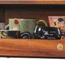 Coffee Station Organizer Wood Coffee Bar Organizer with Drawer Countertop Wooden Mug Holder for Kitchen CoffeeMaker Stand, 17.3 inches x 14 inches x 8.2 inches