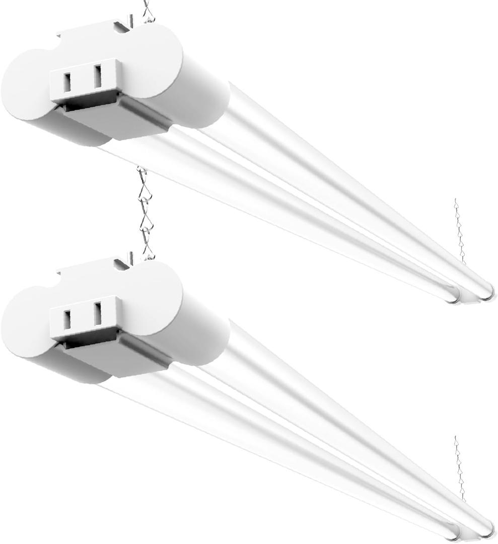 Sunco LED Shop Lights for Workshop 4FT, Linkable Garage Lighting, 4500 LM, 40W (150W Equivalent), 5000K Daylight, Surface + Suspension Mount, 48 Inch Integrated Fixture, White 2 Pack (5000K White)