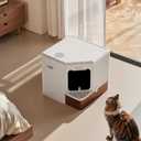 Gradner Pet Cat Litter Box, Odor-Resistant Enclosed Cat Litter Box