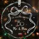 2 x First Christmas Married Ornament Gifts for Couple, 2025 Mr. & Mrs. Newlyweds Wedding Ornaments for Christmas Tree, Acrylic