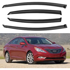 Window Visors Rain Guards for 2011 2012 2013 2014 Hyundai Sonata, Out-Channel Window Vent Wind Deflectors Visors Shades for 2011-2016 Hyundai Sonata Hybrid (2011-2014 Hyundai Sonata)