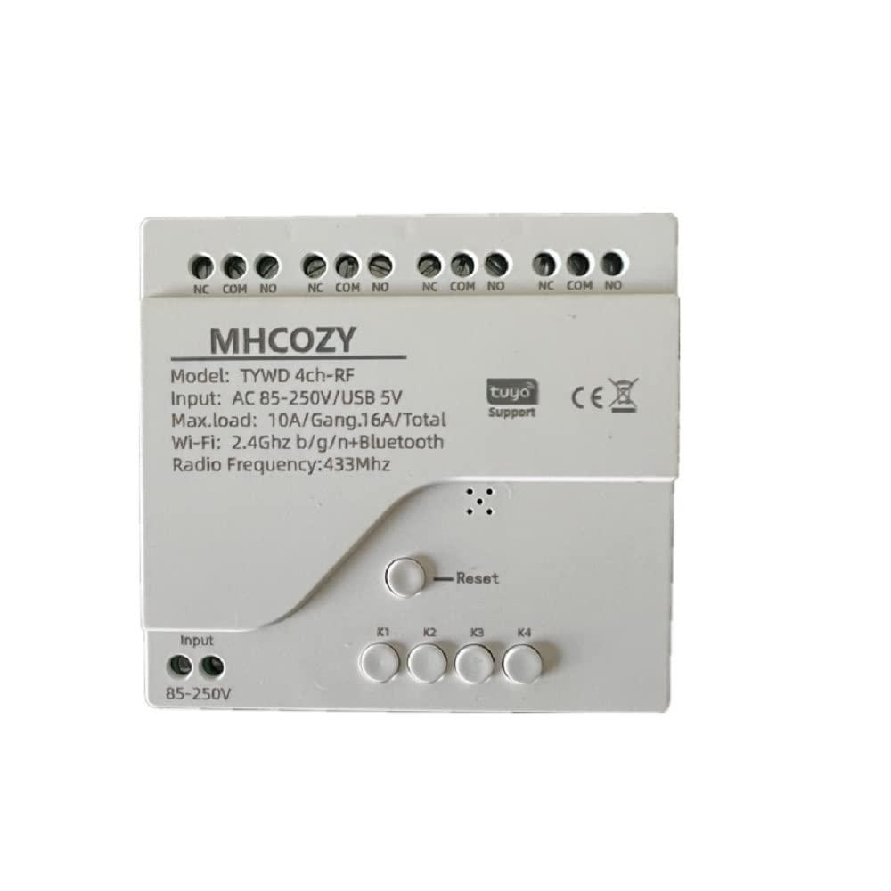 4 Channel USB 5V AC 85-250V Smart WiFi Wireless Dry Contact Relay Switch Module,Tuya Smart Life app Remote Control,Compatible with Alexa Google Home