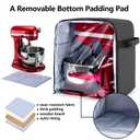 Luxja Dust Cover Compatible with 4.5-Quart and 5-Quart KitchenAid Mixers (with a Bottom Padding Pad), Dust Cover (Clear Front Panel) for Stand Mixers and Extra Accessories, Black (Patented Design)