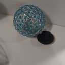 Solar Hanging Lantern Outdoor Lights, Dual LEDs Color Changing and Blue Hanging Light Waterproof Crystal Globe Lamp Decoration in Garden, Pathway, Front Door - Blue