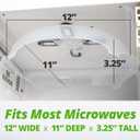HOVER COVER Magnetic Microwave Splatter Cover, Clear Microwave Cover for Food - Vented & Magnetic, 12-inch, Food Grade Plate Cover, BPA Free - Black