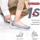 Women's Knit Slip On Walking Shoes - Comfort Ballet Flats with Rubber Sole & Arch Support (Gray)