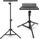 Projector Stand Tripod, 21'' to 47'' Height Adjustable Portable Laptop Tripod Stand, Multifunctional DJ Rack Stand Holder for Outdoor Office Home Stage Studio Holder(COLOR:Black)