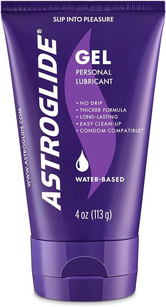 3 x Astroglide Water Based Lube (4oz), Ultra Gentle Gel Personal Lubricant for Vaginal and Anal Sex, Stays Put with No Drip for Men, Women and Couples, Safe for Toys