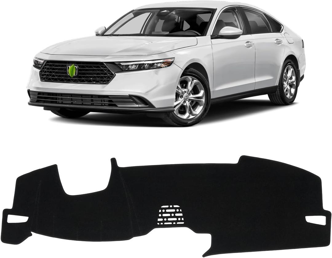 KUST Black Dash Cover for Honda Accord 2023-2026 Dash Carpet Polyester Dashboard Cover Non-Slip Dash Protector Interior Accessories for Accord Custom Fit Dash Mat Sunshade Windshield No Glare